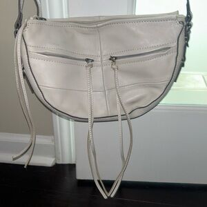White leather purse